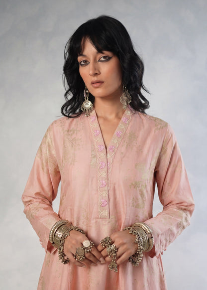 Ladies Embroidered Peach Lawn Shalwar Kameez Online in UK USA Canada