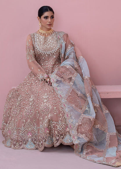 Ladies Embroidered Peach Pink Shalwar Kameez Online in UK USA Canada