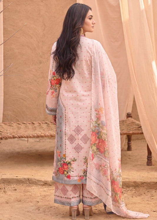 Ladies Embroidered Peach Pink Shalwar Kameez Online in UK USA Canada