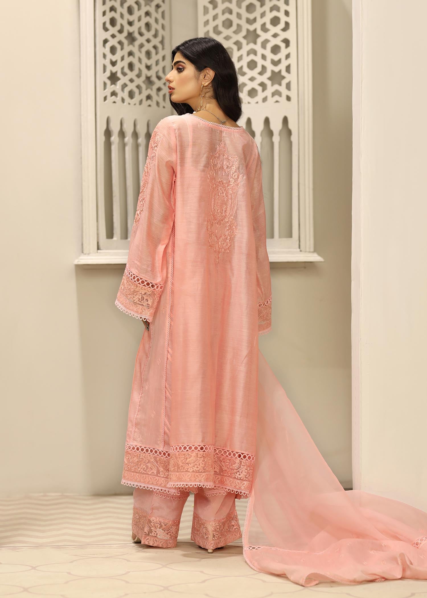 Ladies Embroidered Pink Cotton Shalwar Kameez Online in UK USA Canada