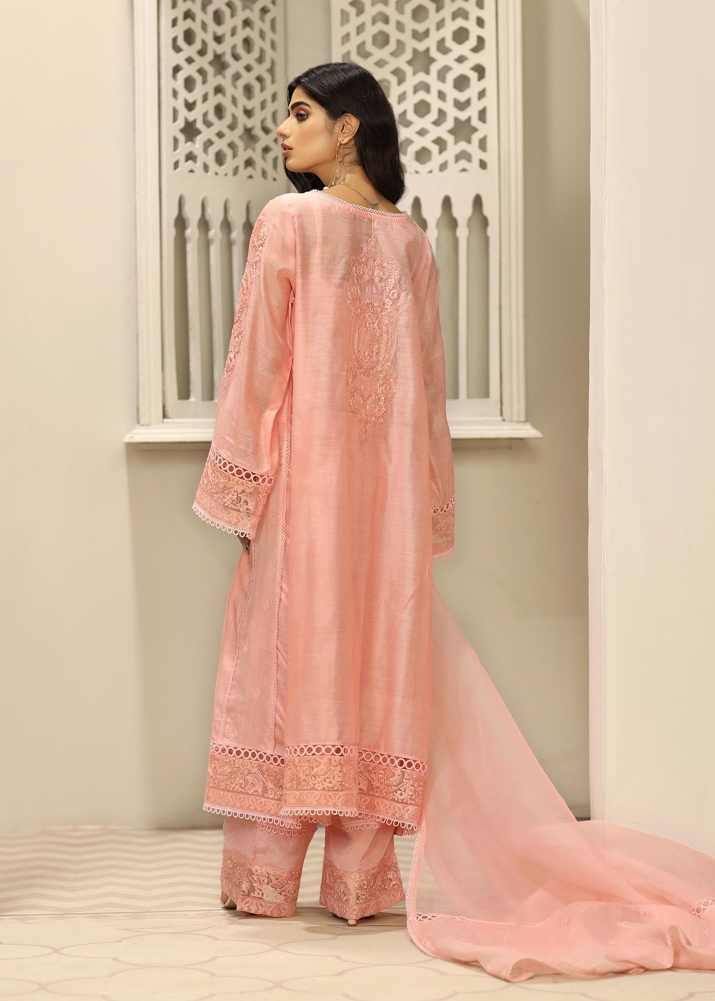 Ladies Embroidered Pink Cotton Shalwar Kameez Online in UK USA Canada
