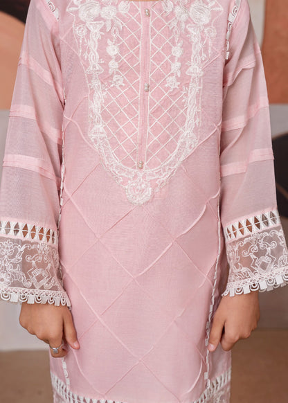 Ladies Embroidered Pink Cotton Silk Partywear Suit Online in UK USA Canada