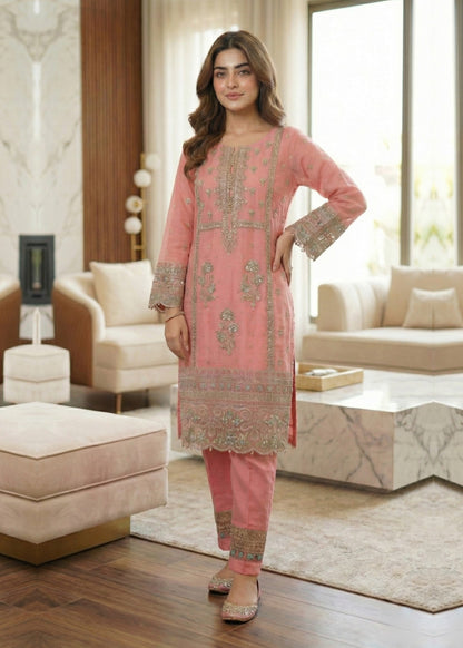Ladies Embroidered Pink Shalwar Kameez Online in UK USA Canada