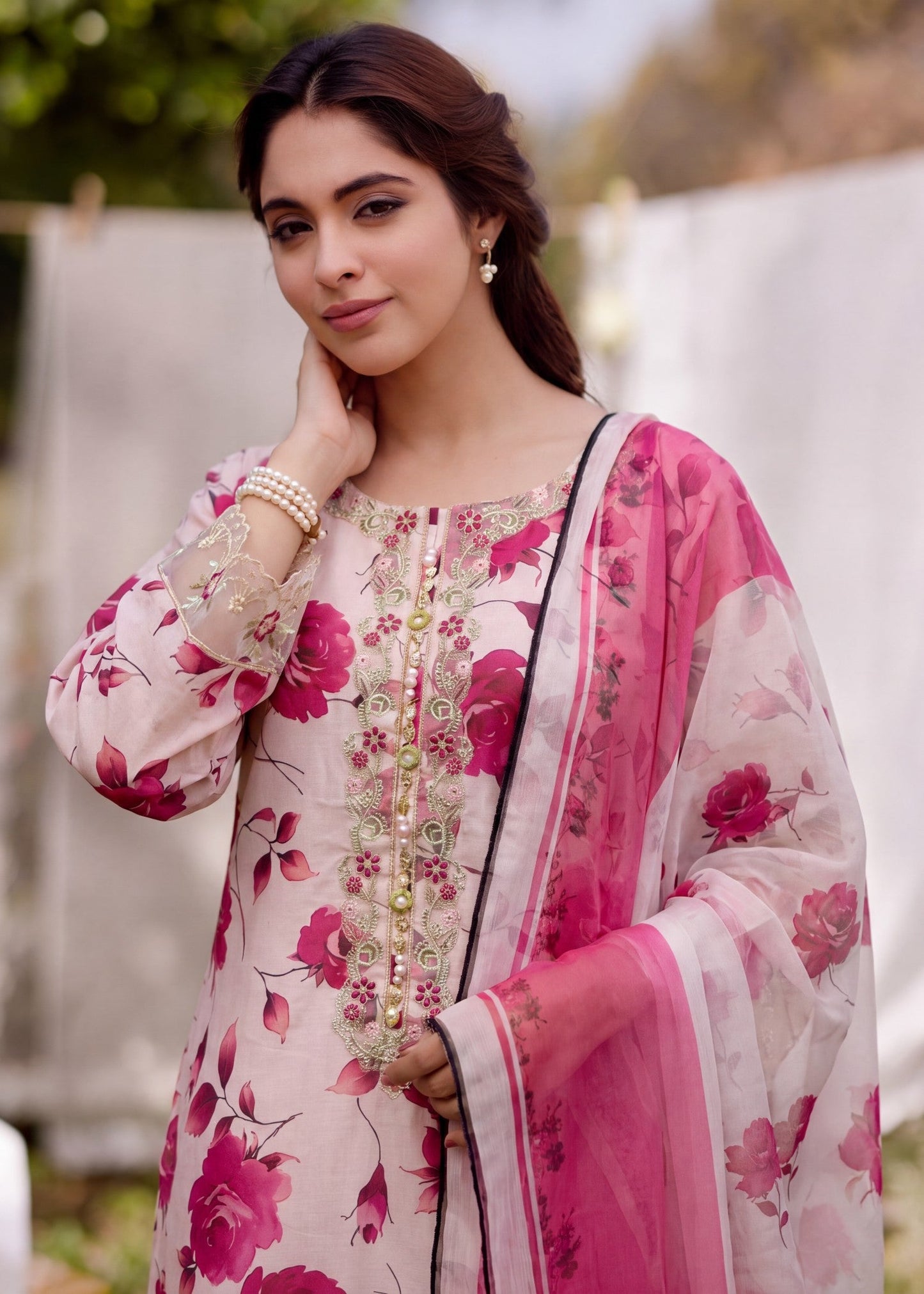Ladies Embroidered Pink Shalwar Kameez Online in UK USA Canada