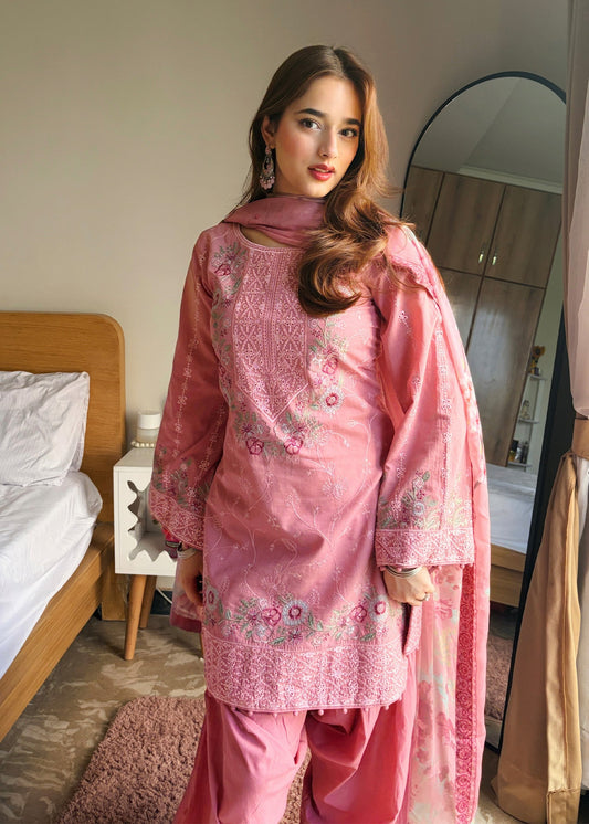 Ladies Embroidered Pink Shalwar Kameez Online in UK USA Canada