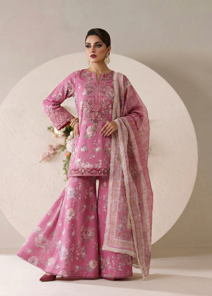 Ladies Embroidered Pink Sharara Suit Online in UK USA Canada