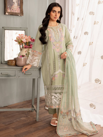 Ladies Embroidered Pistachio Green Shalwar Kameez Online in UK USA Canada