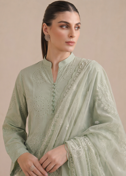 Ladies Embroidered Pistachio Green Shalwar Kameez Online in UK USA Canada