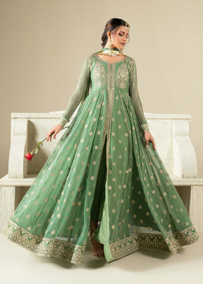 Ladies Embroidered Pistachio Green Shalwar Kameez Online in UK USA Canada