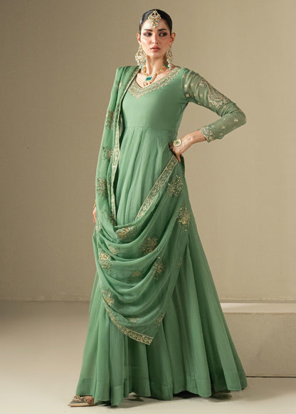 Ladies Embroidered Pistachio Green Shalwar Kameez Online in UK USA Canada