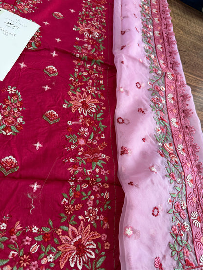 Ladies Embroidered Plum Lawn Shalwar Kameez Online in UK USA Canada