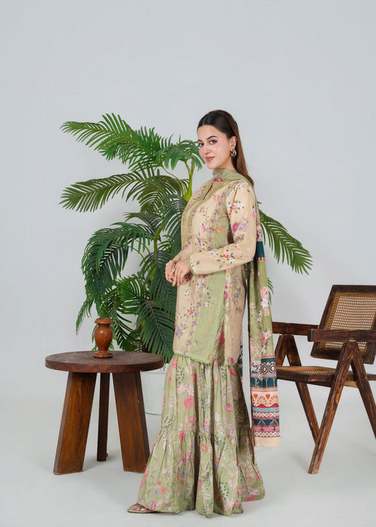 Ladies Embroidered Poly Lawn Suit Online in UK USA Canada