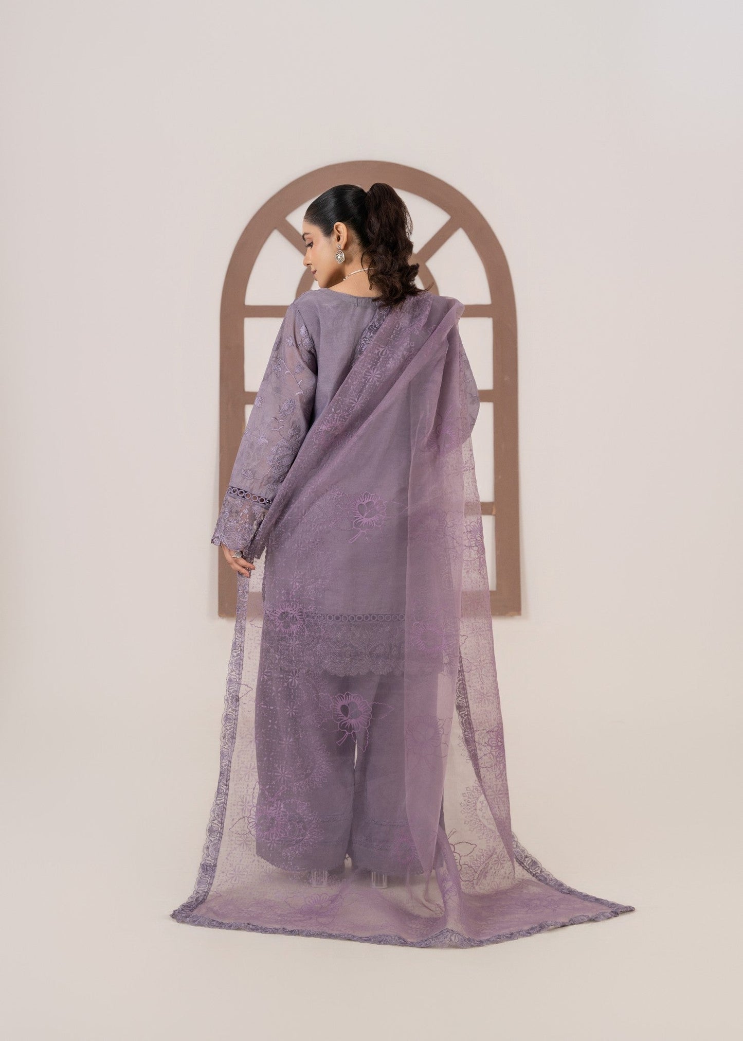 Ladies Embroidered Purple Cotton Silk Salwar Kameez Online in UK USA Canada