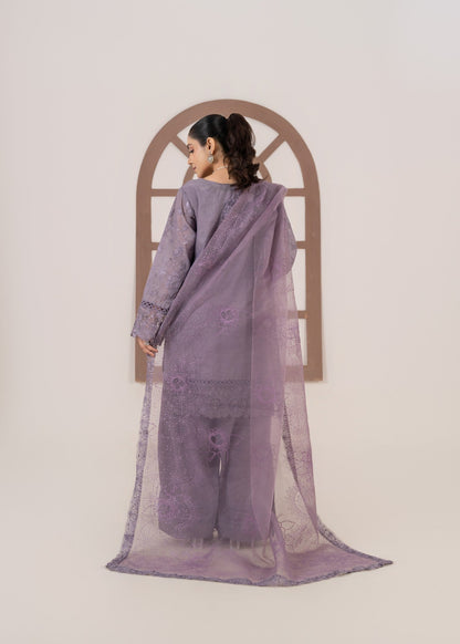Ladies Embroidered Purple Cotton Silk Salwar Kameez Online in UK USA Canada