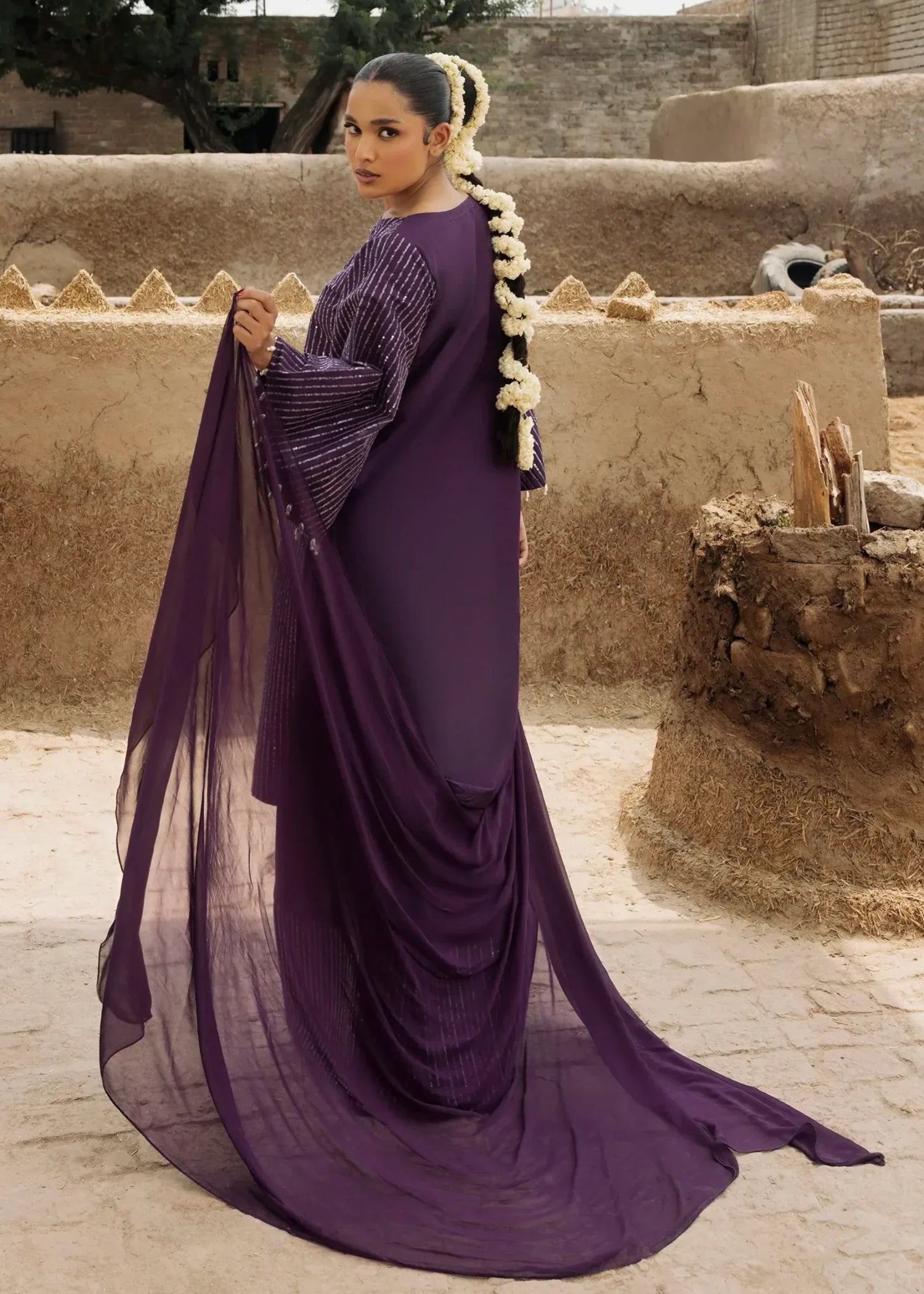 Ladies Embroidered Purple Heart Shalwar Kameez Online in UK USA Canada