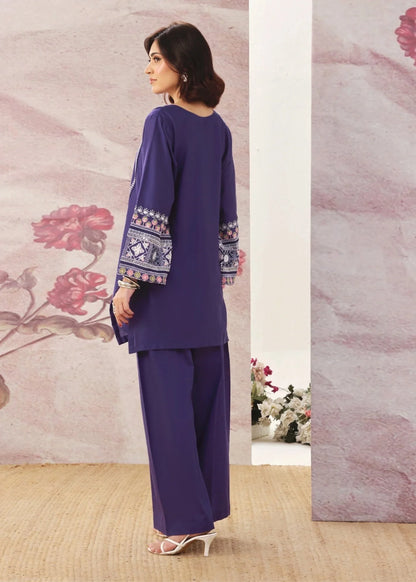 Ladies Embroidered Purple Kurta Set Salwar Kameez Online in KSA Riyadh Saudi Arabia Oman Bahrain Qatar
