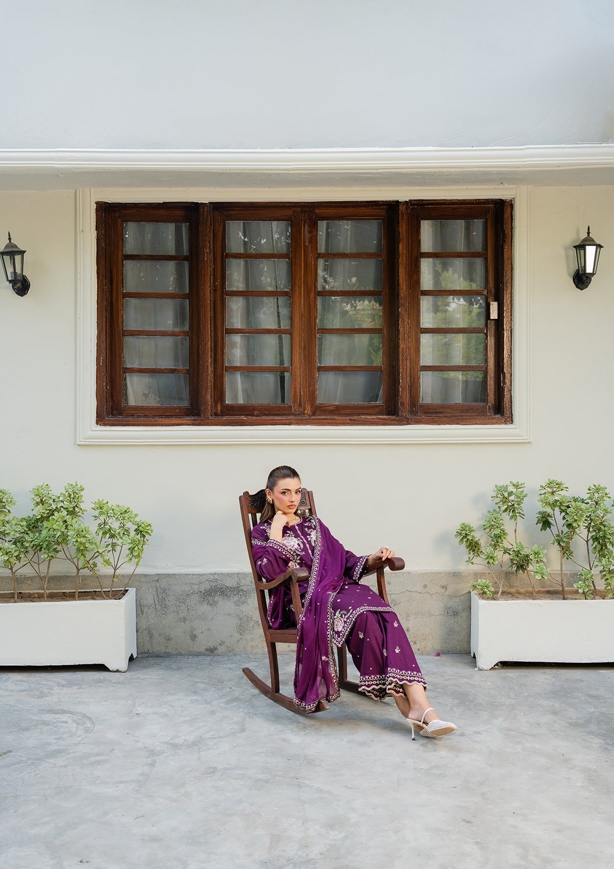 Ladies Embroidered Purple Lawn Suit Online in UK USA Canada