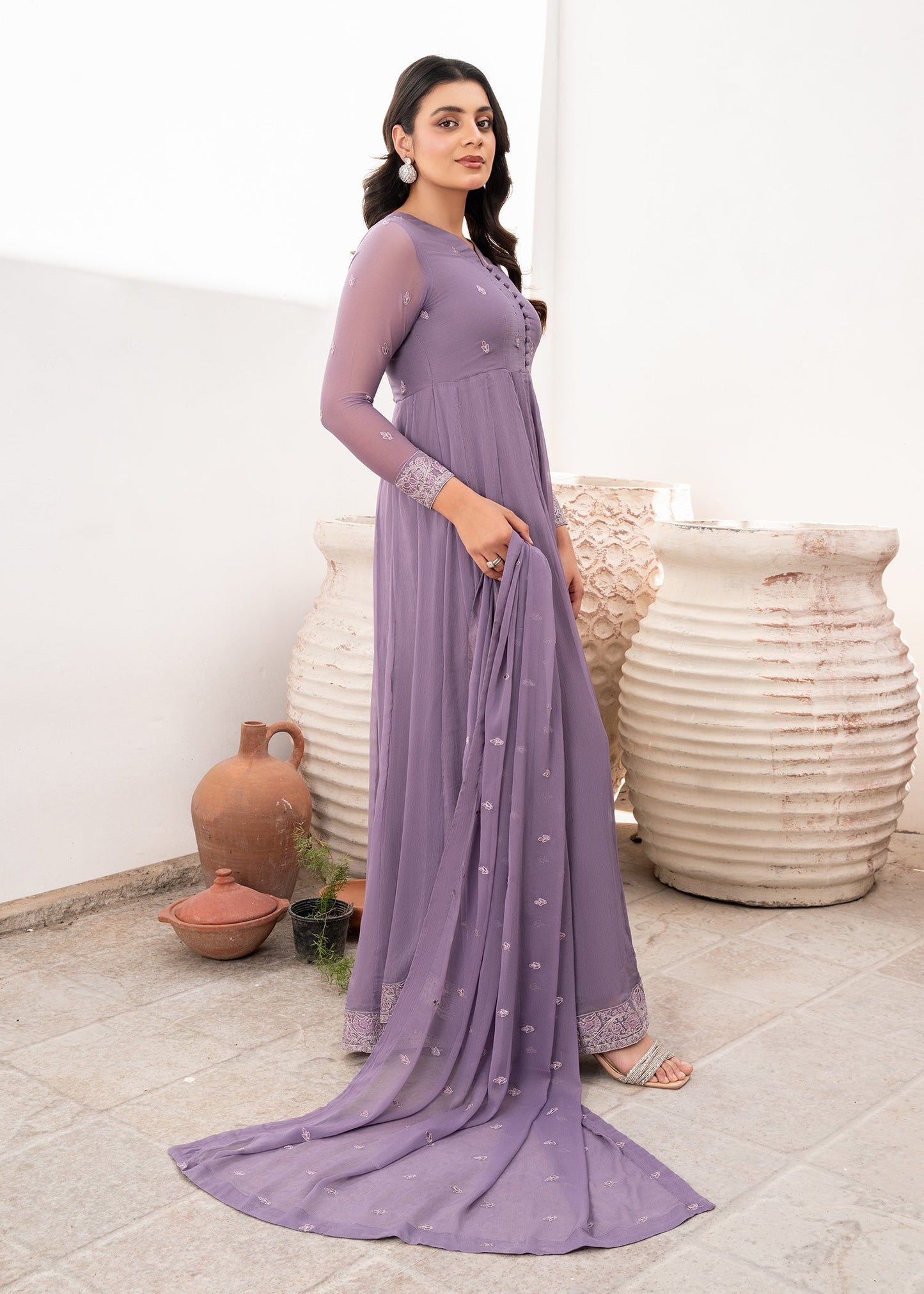 Ladies Embroidered Purple Pishwas Salwar Suit Online in UK USA Canada