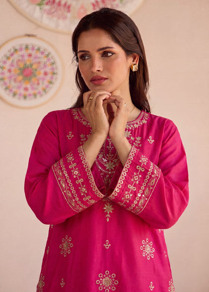 Ladies Embroidered Raspberry Shalwar Kameez Online in UK USA Canada