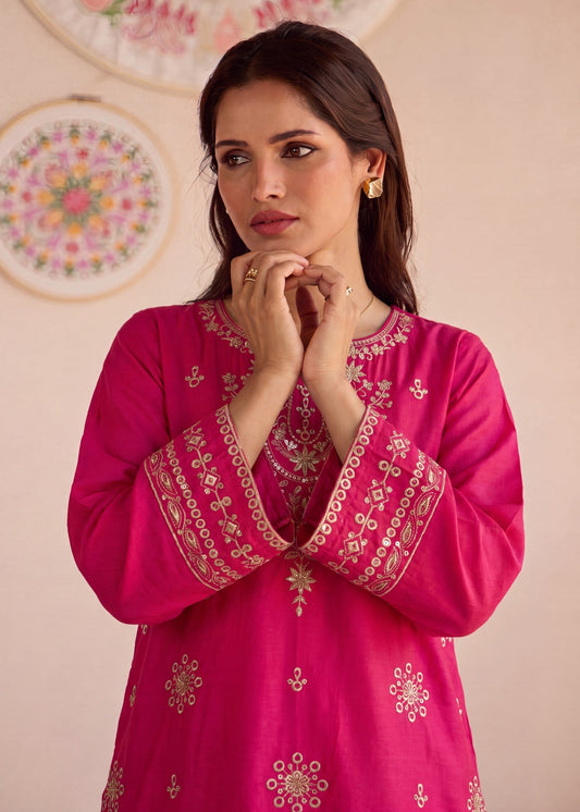 Ladies Embroidered Raspberry Shalwar Kameez Online in UK USA Canada