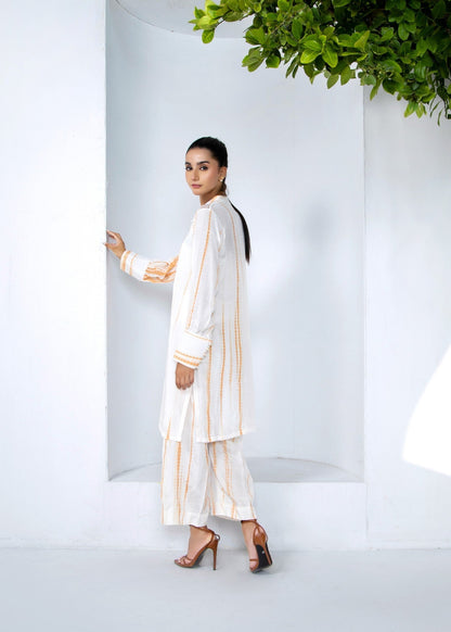 Ladies Embroidered Raw Silk Co-ord Set Online in UK USA Canada