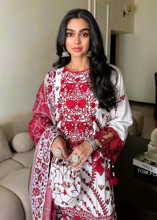 Ladies Embroidered Raw Silk Kurta Pajama Online in UK USA Canada