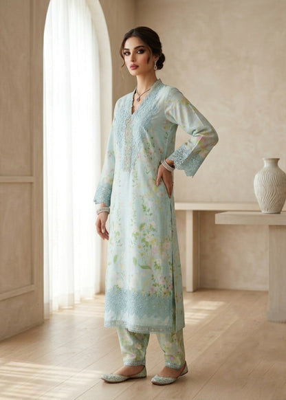Ladies Embroidered Raw Silk Shalwar Kameez Online in UK USA Canada