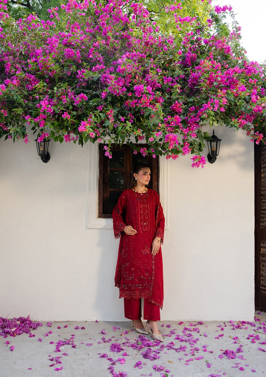 Ladies Embroidered Red Shalwar Kameez Online in UK USA Canada