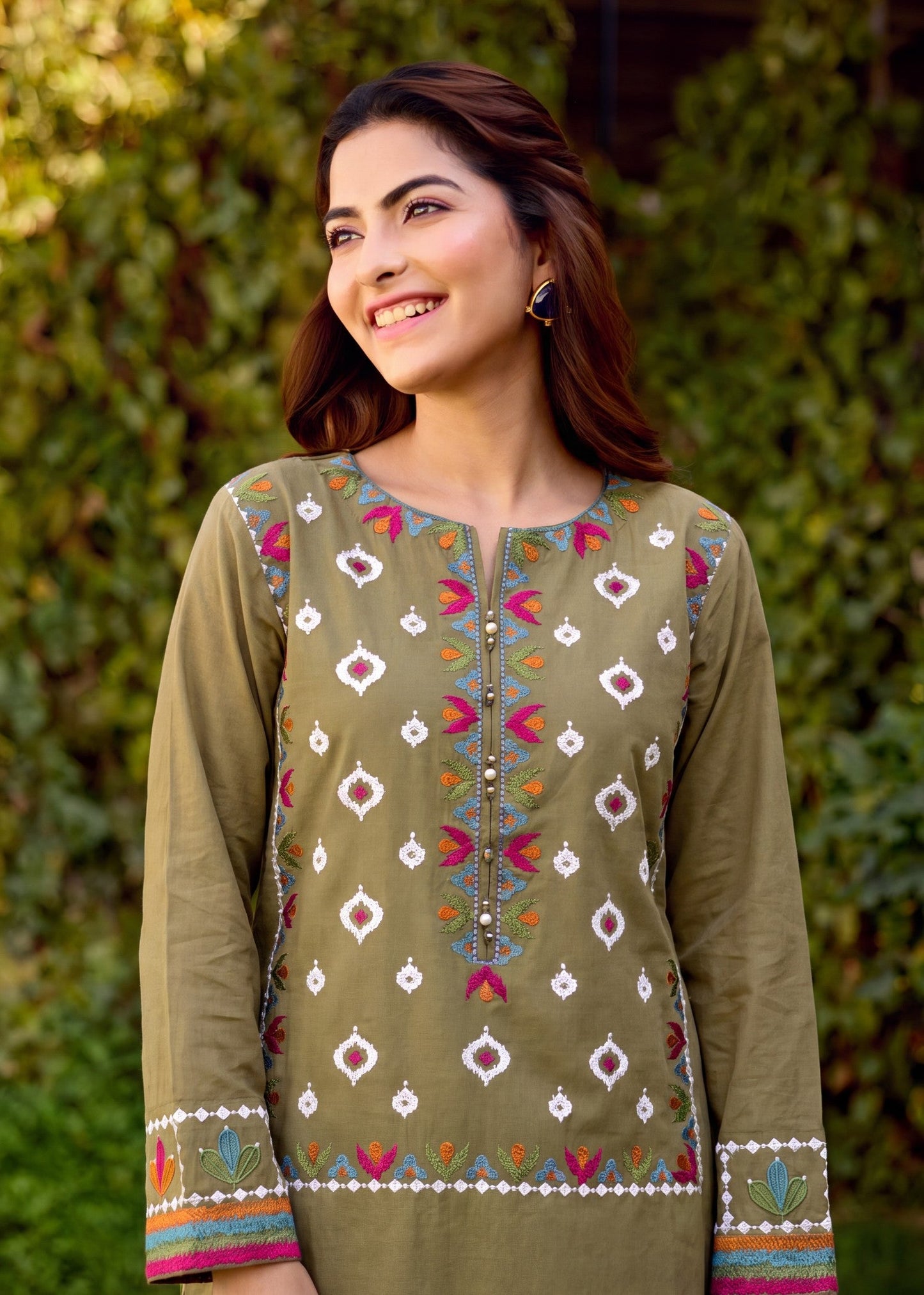 Ladies Embroidered Sage Green Shalwar Kameez Online in UK USA Canada
