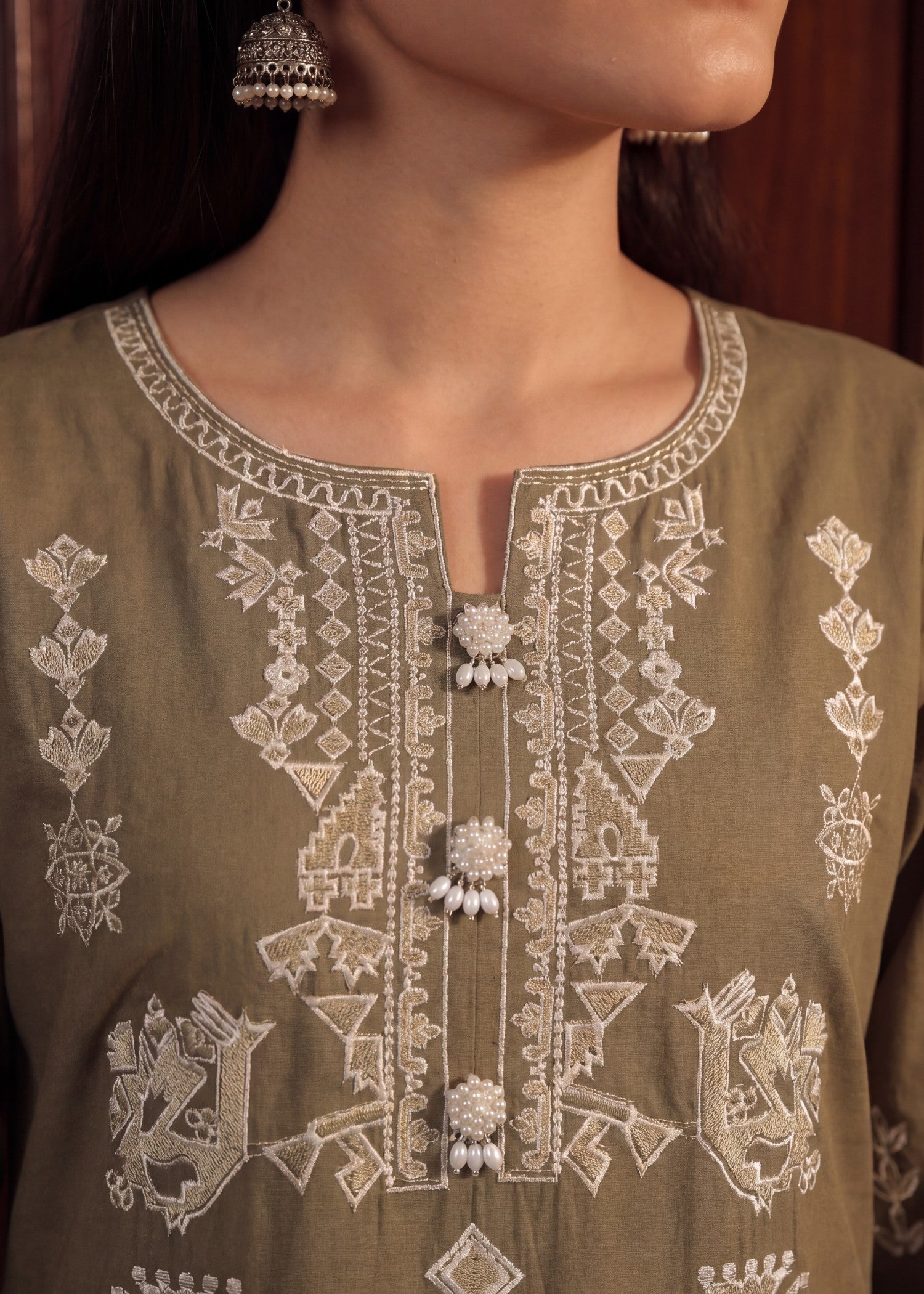 Ladies Embroidered Sage Green Shalwar Kameez Online in UK USA Canada