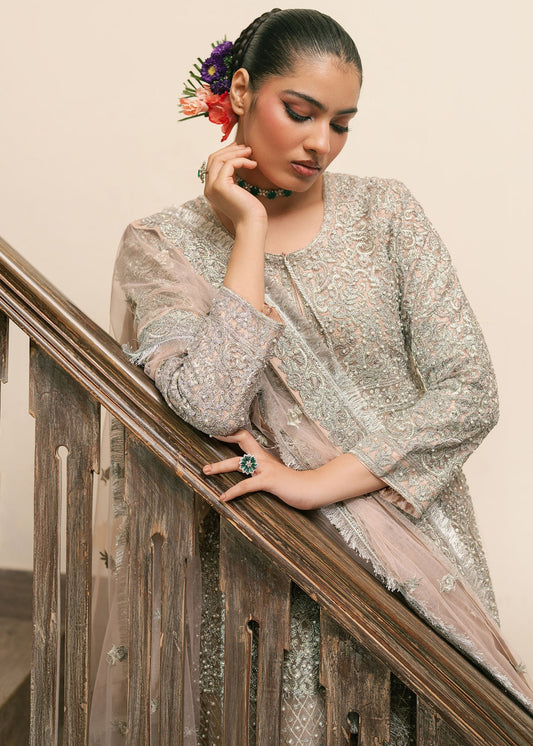 Ladies Embroidered Silk Gharara with Organza Dupatta Online in UK USA Canada