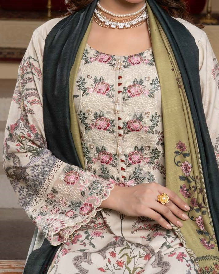 Ladies Embroidered Skin Dhanak Shalwar Kameez Online in UK USA Canada