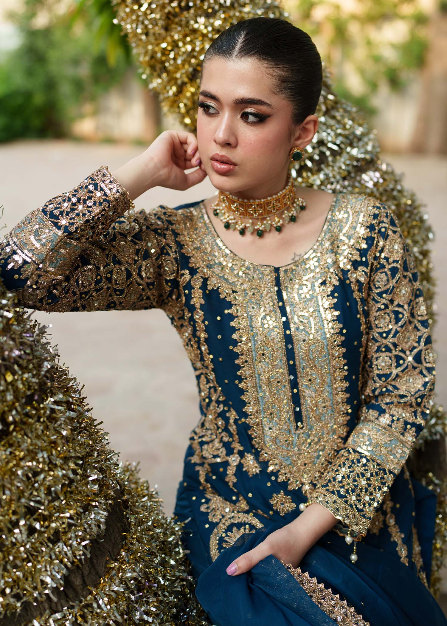 Ladies Embroidered Teal Shalwar Kameez Online in UK USA Canada