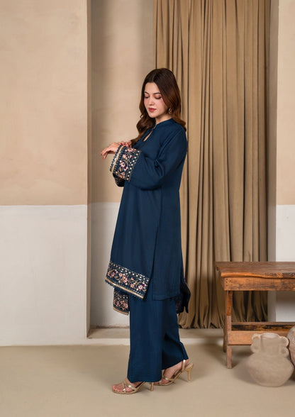Ladies Embroidered Viscose Raw Silk Farshi Shalwar Online in UK USA Canada