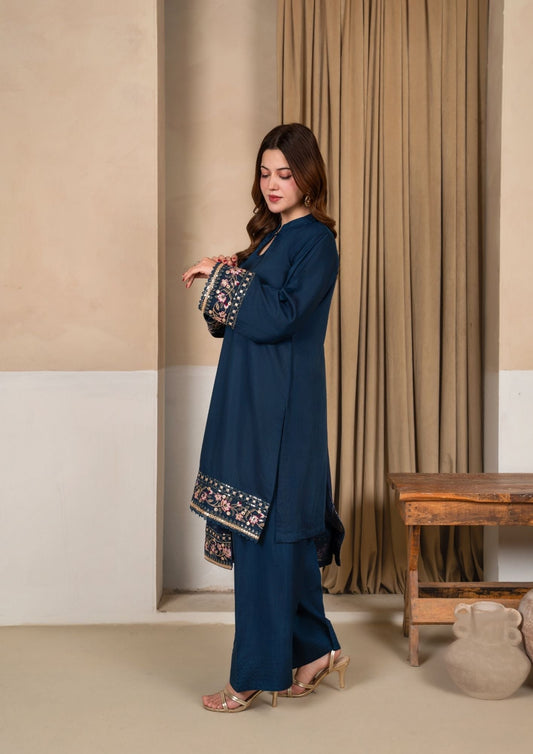 Ladies Embroidered Viscose Raw Silk Farshi Shalwar Online in UK USA Canada
