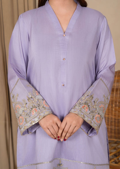 Ladies Embroidered Viscose Raw Silk Kurta Set Online in UK USA Canada