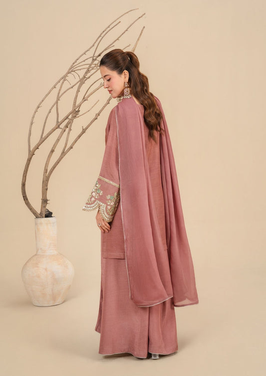Ladies Embroidered Viscose Silk Sharara Suit Online in UK USA Canada
