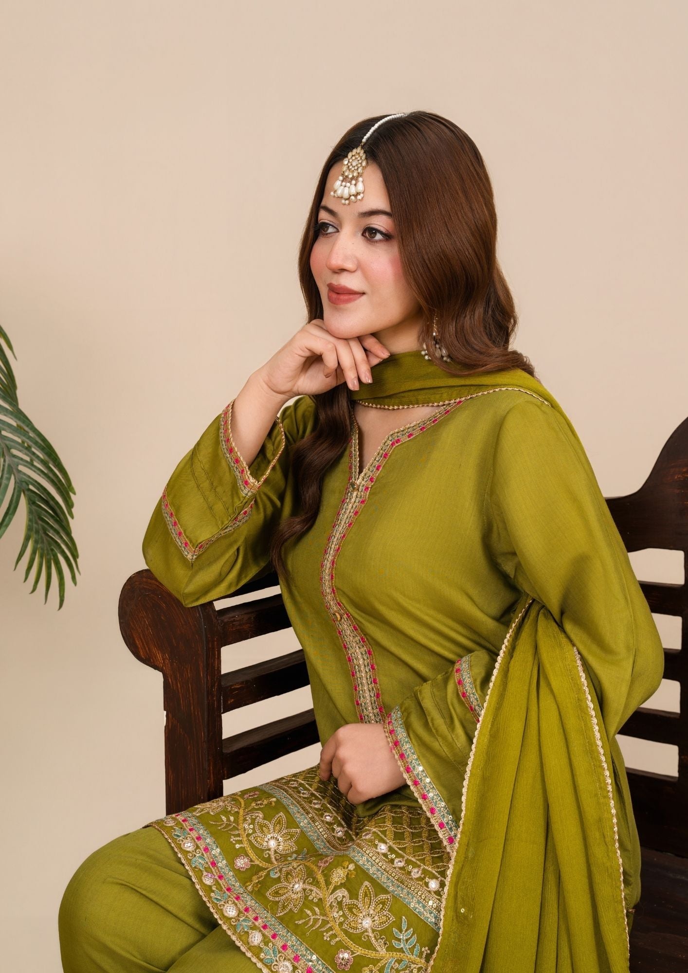 Ladies Embroidered Viscose Thai Silk Farshi Shalwar Kameez Online in UK USA Canada