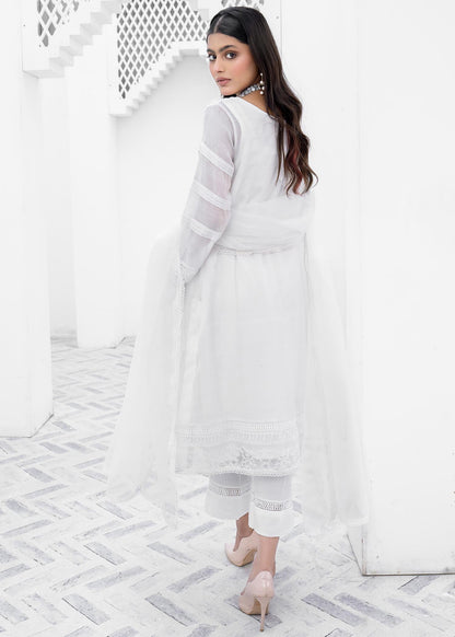 Ladies Embroidered White Cotton Shalwar Kameez Online in UK USA Canada