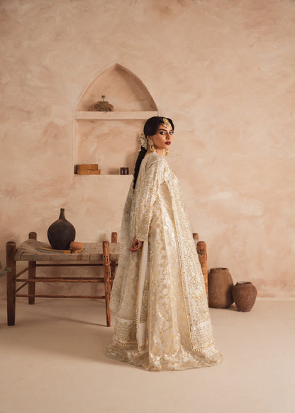 Ladies Embroidered White Net Partywear Suit Online in UK USA Canada