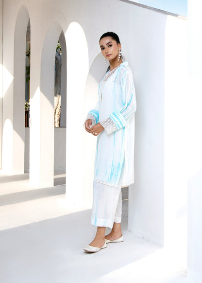 Ladies Embroidered White Silk Kurta Pajama Online in UK USA Canada