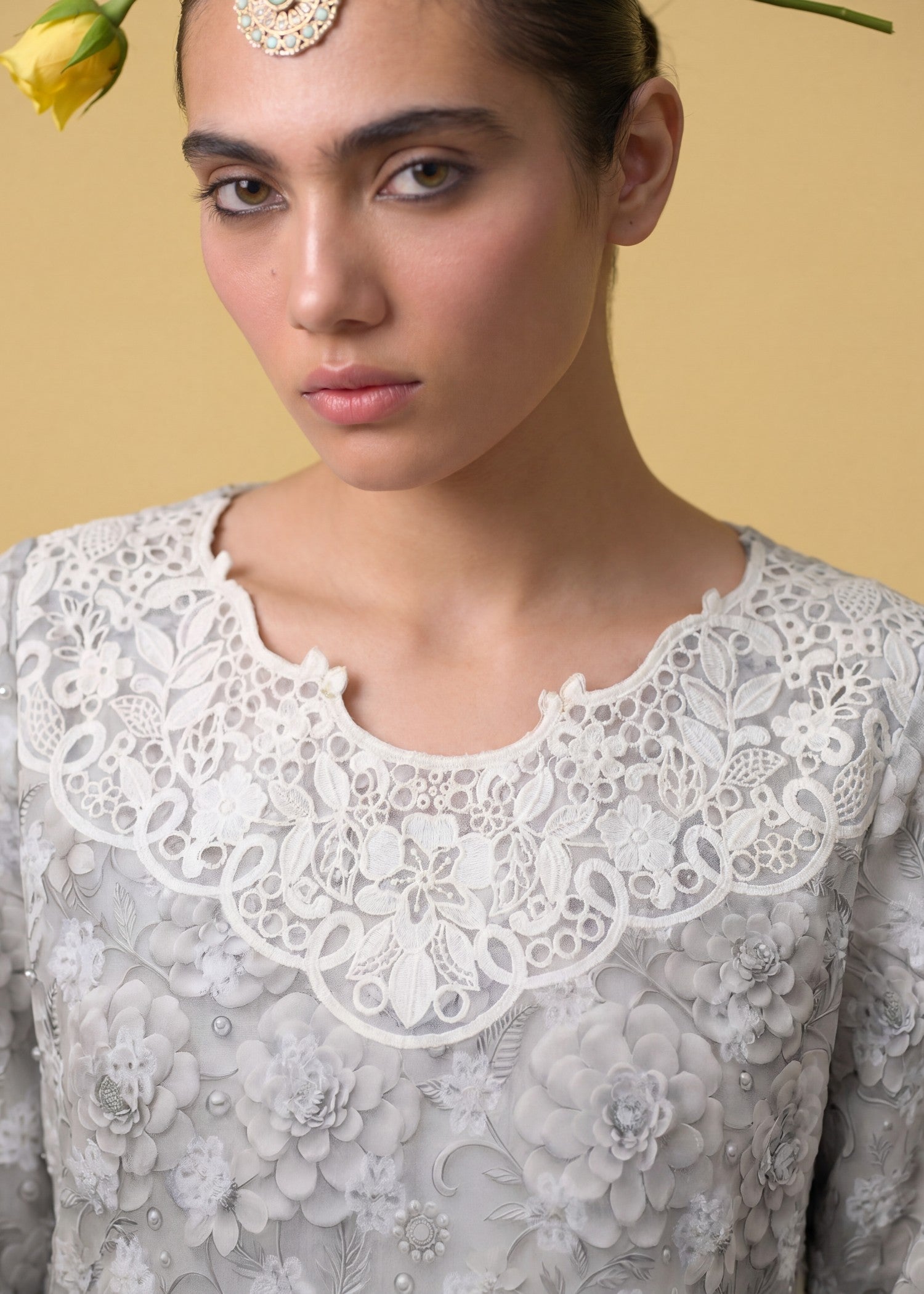 Ladies Embroidered White Smoke Shalwar Kameez Online in UK USA Canada