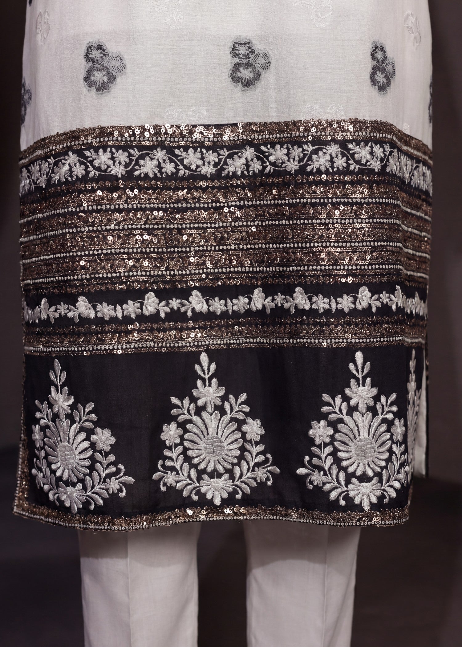 Ladies Embroidered White Straight Cut Kurta Suit Online in UK USA Canada