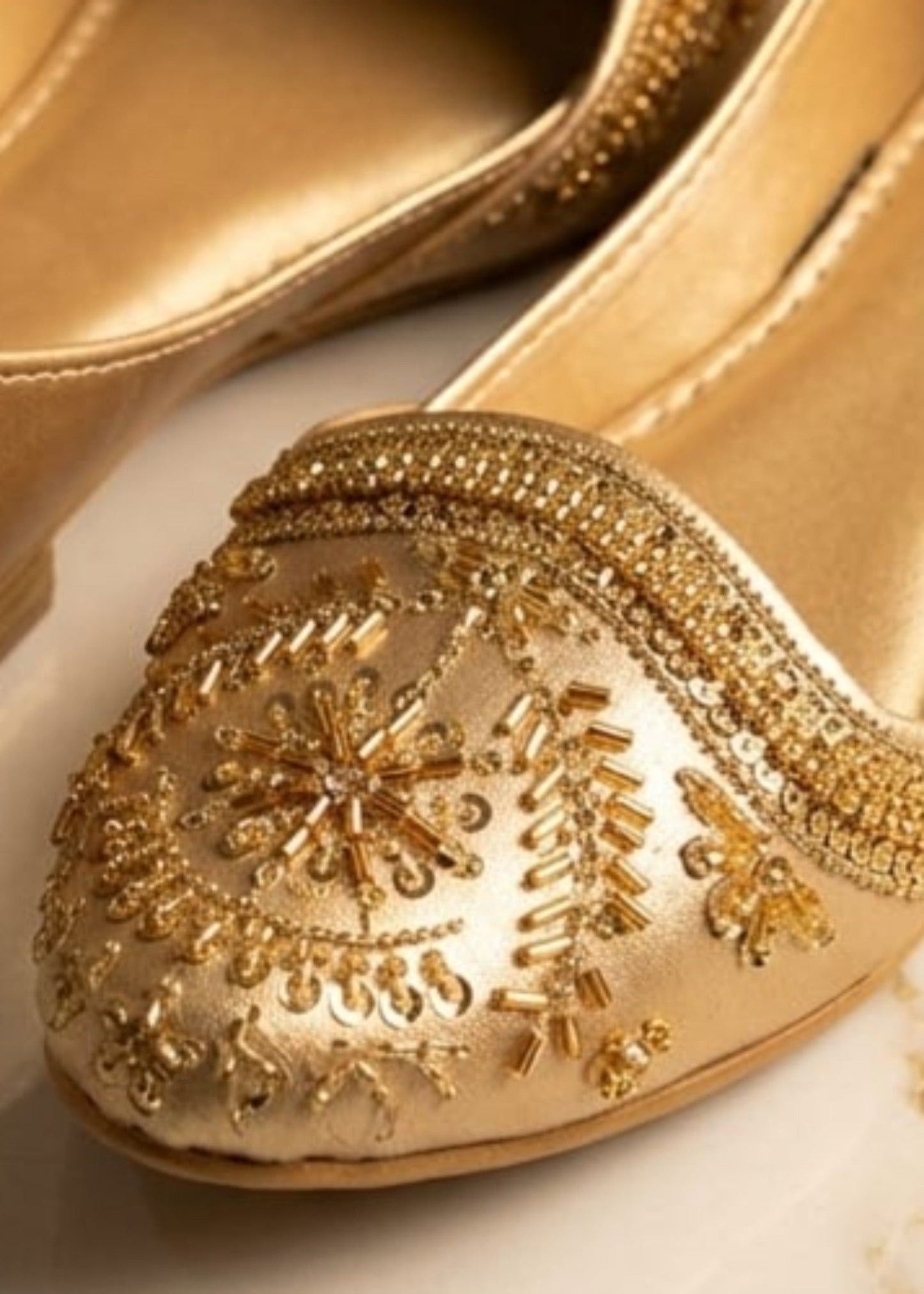 Ladies Ethnic Goldenrod Rexine Shoes Online in KSA Riyadh Saudi Arabia Oman Bahrain Qatar