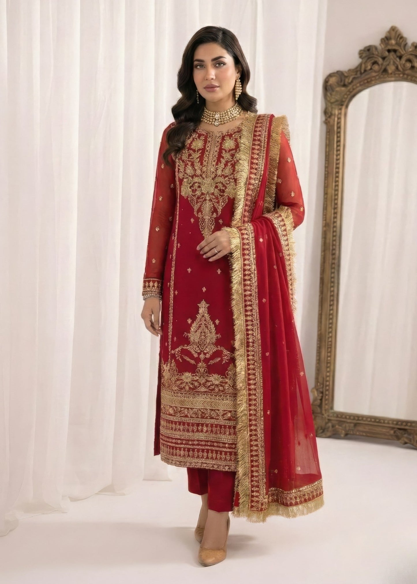 Ladies Festive Embroidered Suit Online in UK USA Canada