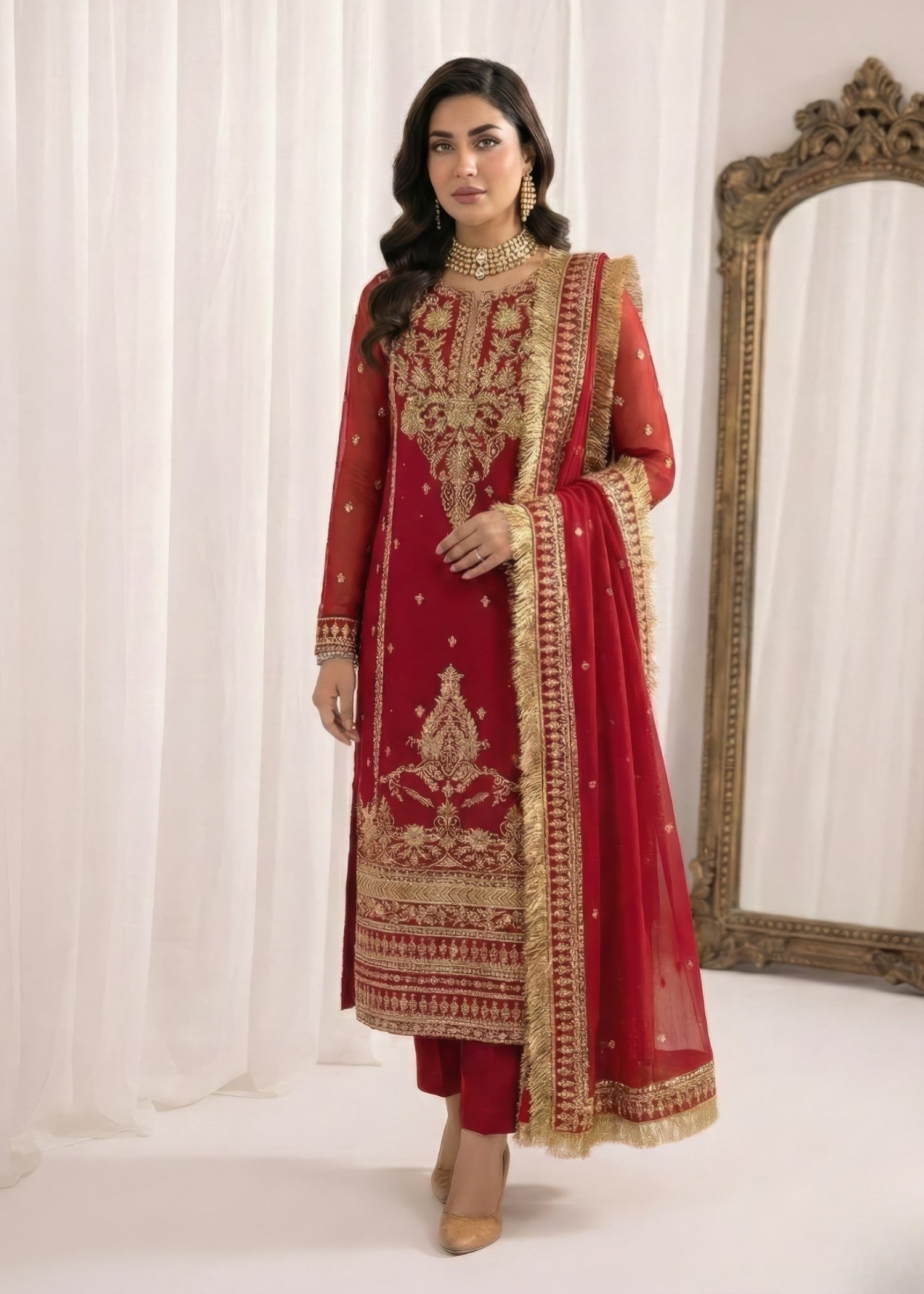 Ladies Festive Embroidered Suit Online in UK USA Canada