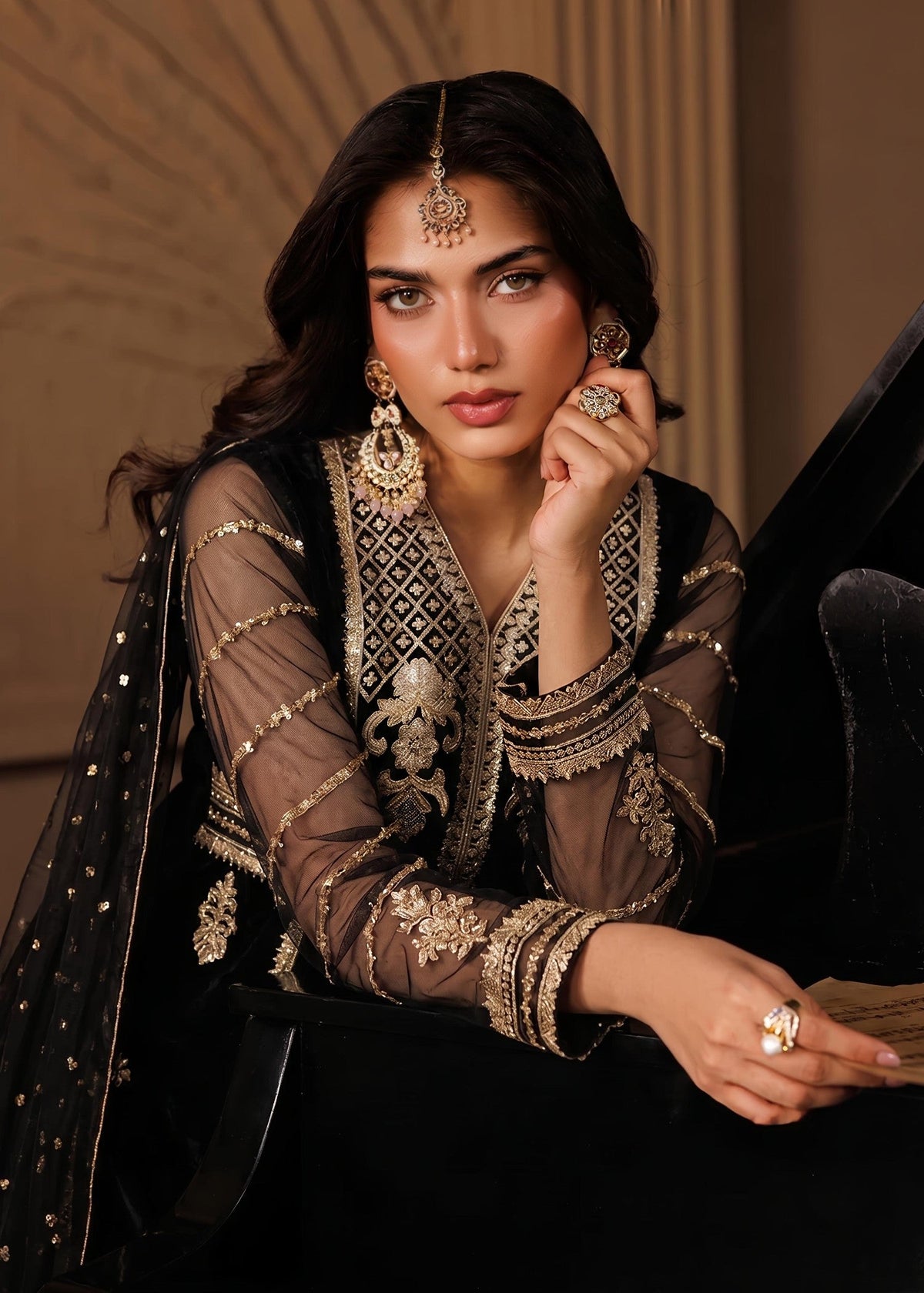 Ladies Festive Wear Black Net Sharara Online in Sri Lanka India Australia