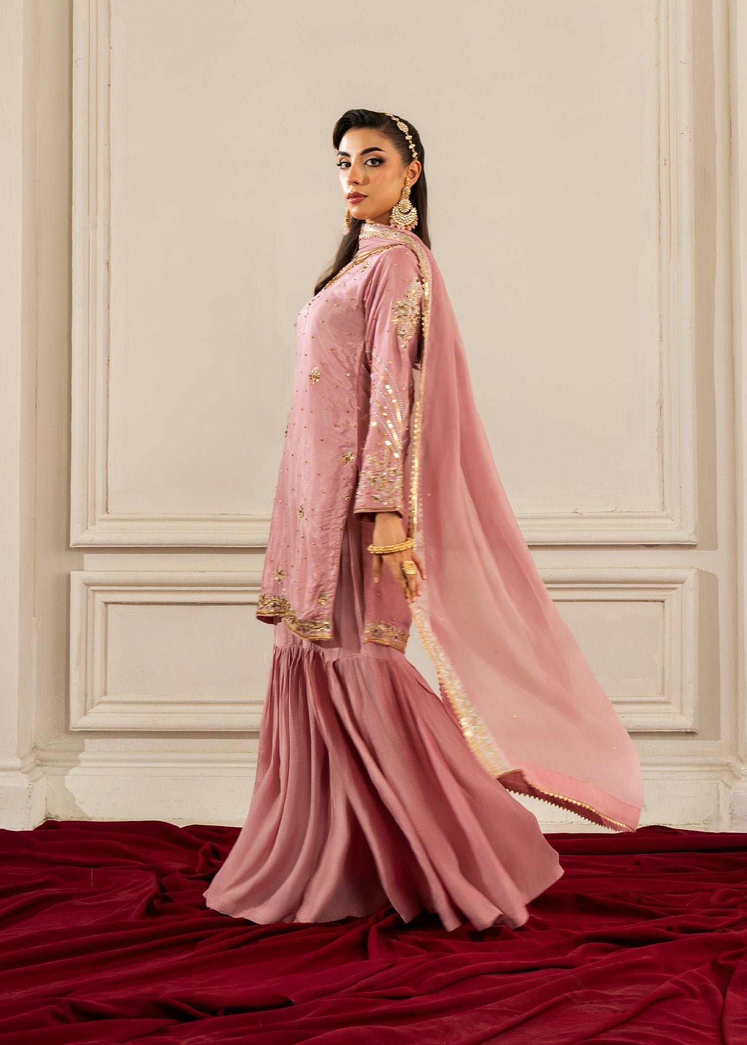Ladies Festive Wear Chiffon Gharara Online in UK USA Canada