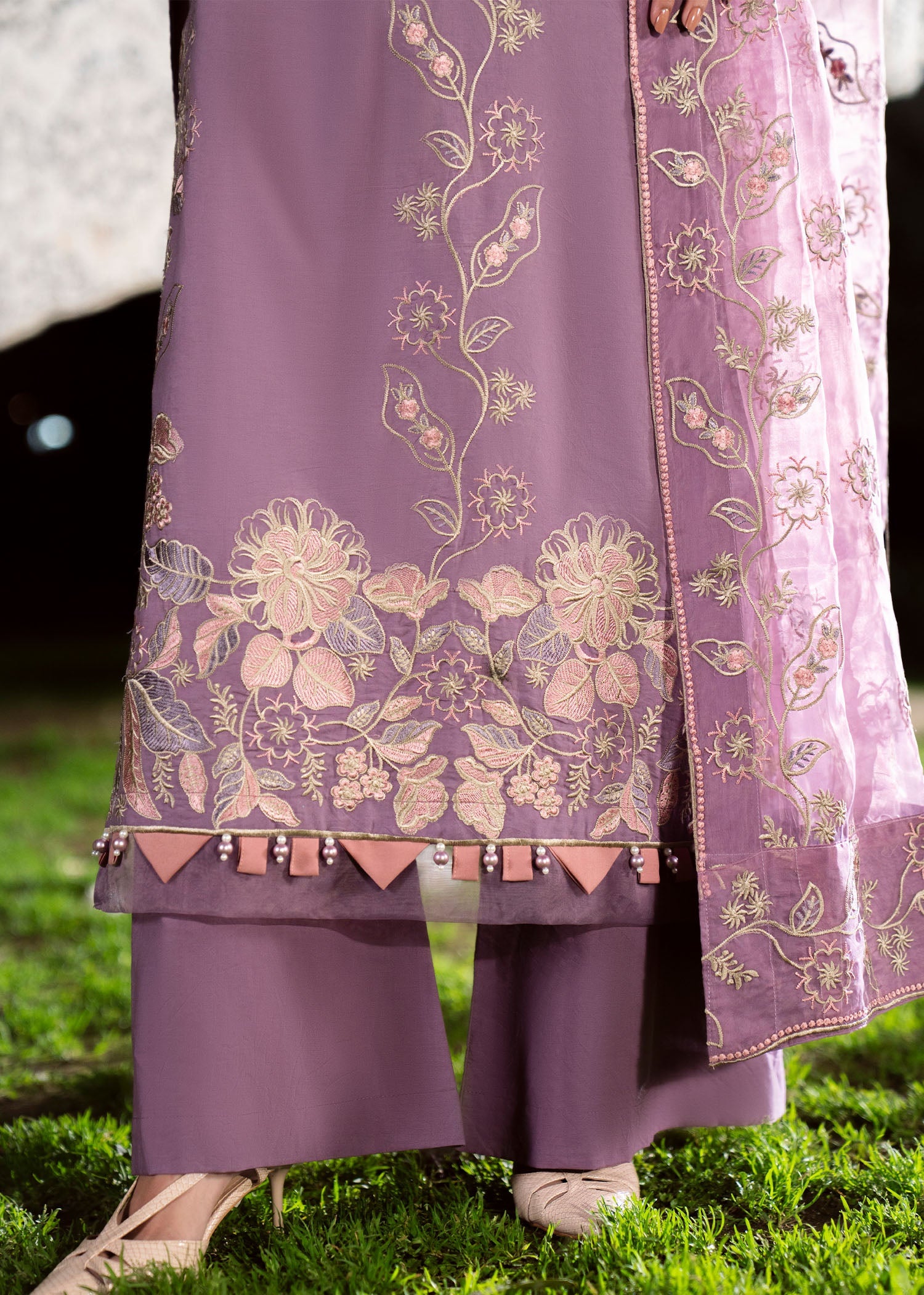 Ladies Festive Wear Purple Lawn Shalwar Kameez Online in UK USA Canada