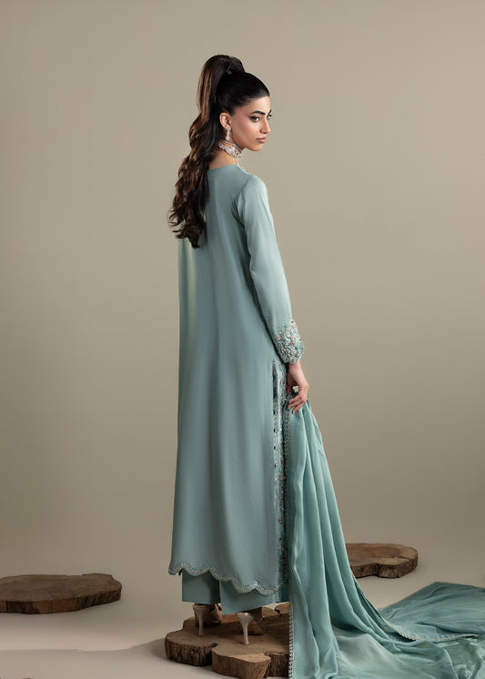 Ladies Festive Wear Raw Silk Suit with Dupatta Online in UK USA Canada